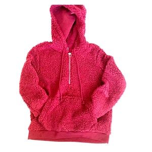 Burgundy Long sleeve  Hoodie with pockets